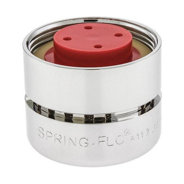 Spring-Flo 2.2 gpm Outlet, 55/64 in - 27 Thread Size, Chrome, Brass 1501005