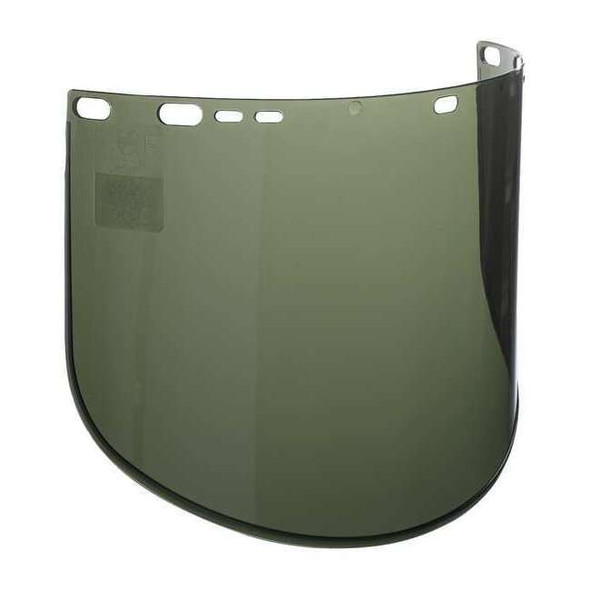 Face Shield Visor, Green Visor, 9" Height, Uncoated Lens, Dark Green