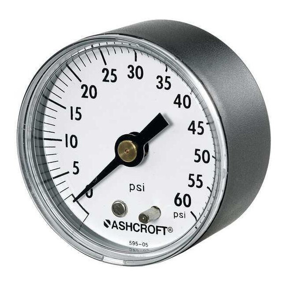 Ashcroft Industrial Vacuum Gauge,  +/-3-2-3%, Bla 25W1005PH02BVAC