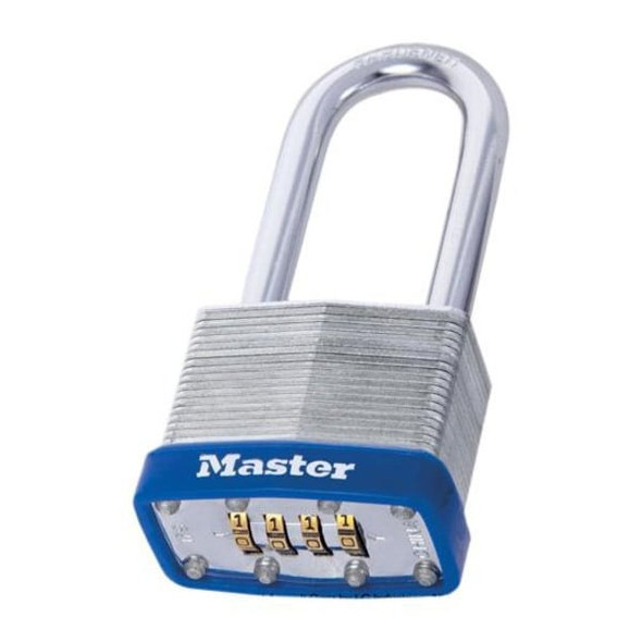 Master Lock Combination Padlock,2in,Rectangle,Silver 179LH Master Lock Combination Padlock,2in,Rectangle,Silver 179LH