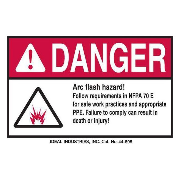 Brady Arc Flash Protection Label,4inHx6inW,PK5 98464