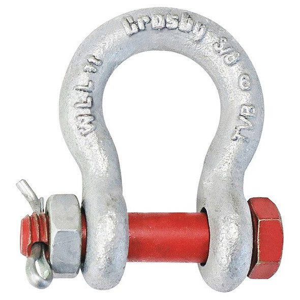 Crosby Anchor Shackle,3/8" Body Sz,Galvanized 1019470