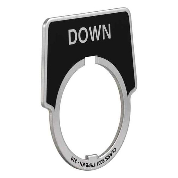 Schneider Electric LegendPlate,Down,Silver/Black,Half-Round 9001KN310