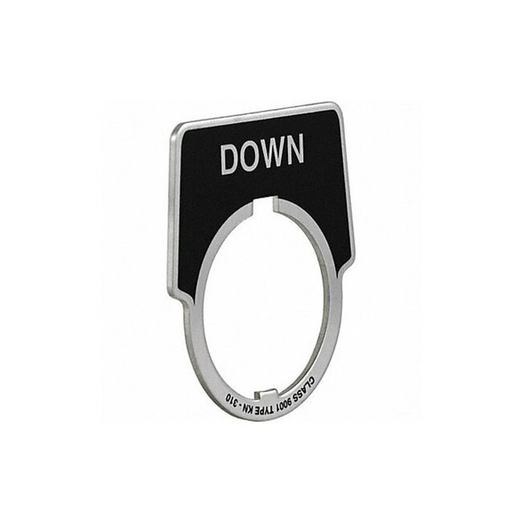 Schneider Electric Legend Plate,Half Round,Down,Black 9001KN310