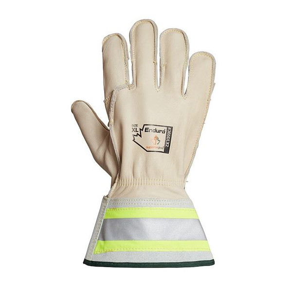 Superior Glove Leather Gloves, Horsehide, Gauntlet, White, M, 1 PR 365DLX2-M
