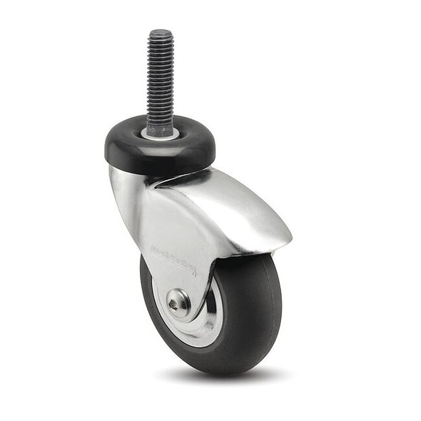 2" X 1" Non-Marking Neoprene Swivel Caster, No Brake, Loads Up To 125 lb