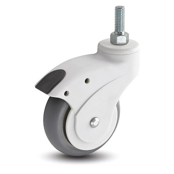 3" X 1" Non-Marking Rubber Performa Swivel Caster, No Brake, Loads Up To 140 lb