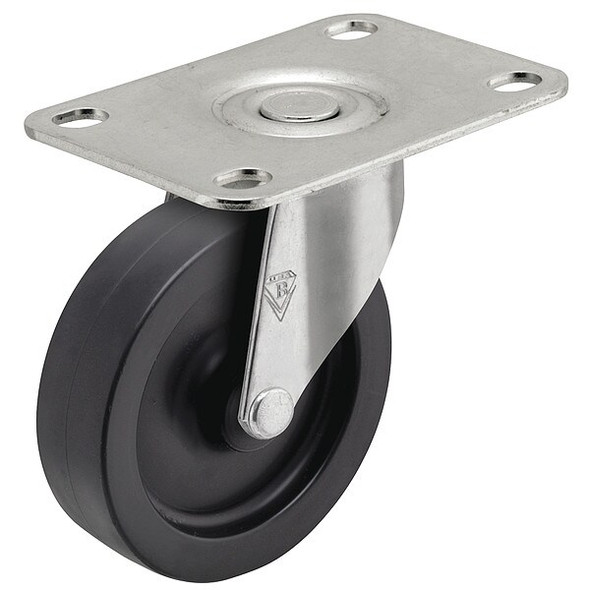 5" X 15/16" Non-Marking Polyolefin Swivel Caster, No Brake, Loads Up To 150 lb