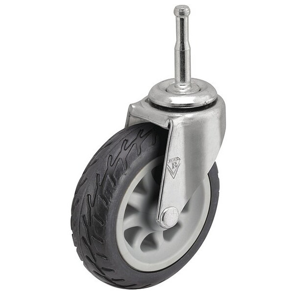 3" X 13/16" Rubber No-Matic Swivel Caster, No Brake, Loads Up To 110 lb