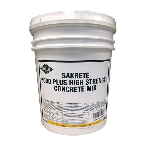 Sakrete Concrete Mix, Pail, Gray, 5000 Plus High Strength 120020
