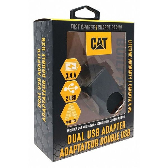 Cat USB Wall Outlet Charger,Black CAT-AC2USB-BLK