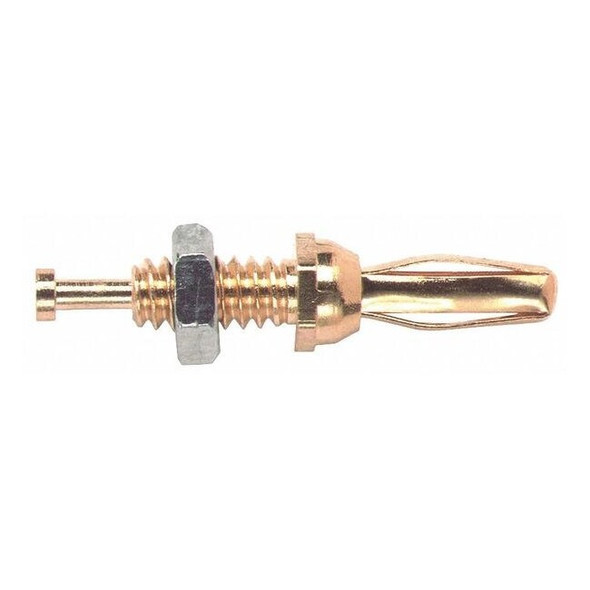 Pomona Electronics Miniature Banana Plug with Threaded Stud, 1 in, Amber 3276