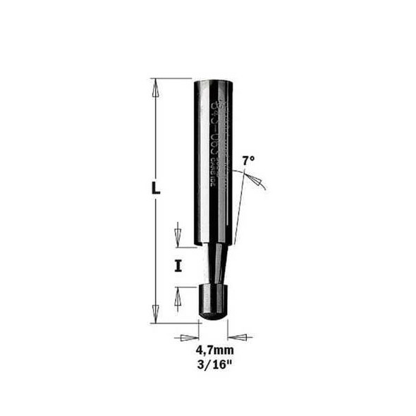 Cmt Trimmer Router Bit,HWM,1/4 in 843.063.11