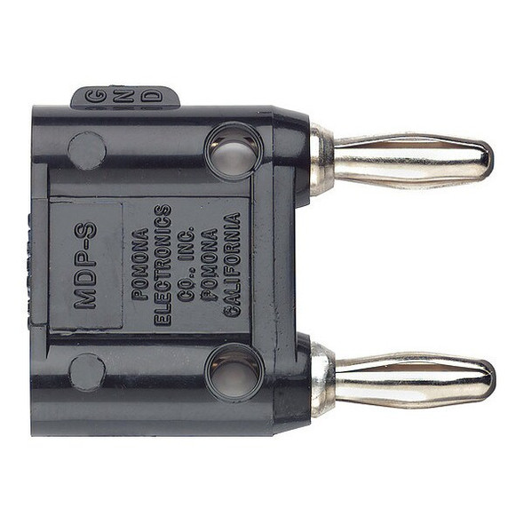 Double Banana Plug, Standard Banana Plug, 1 1/2 in, Black