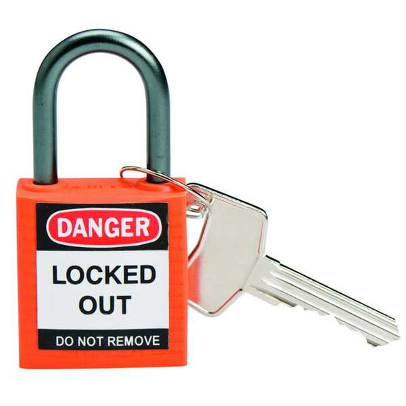 Brady Lockout Padlock,KD,Orange,1-2/5"H 143154 Brady Lockout Padlock,KD,Orange,1-2/5"H 143154