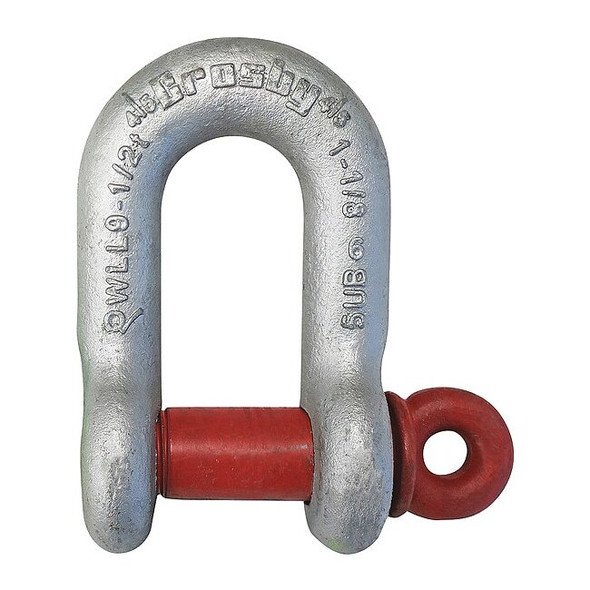 Crosby D-Shackle,1,500 lb Load Cap,Carbon Steel 1019178