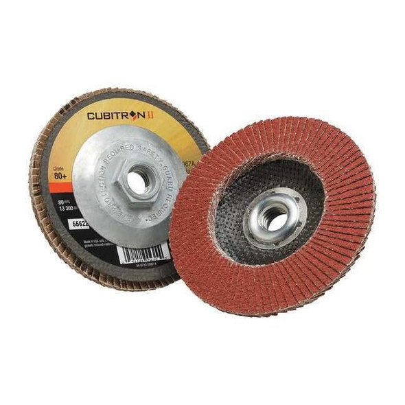 3m Cubitron Flap Disc, 4 1/2 in Dia, 5/8 in Arbor 7100031307