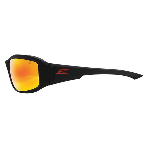 Brazeau Torque, Safety Glasses, Anti-Scratch, Red Mirror Lens, Black/Red Frame, Full-Frame
