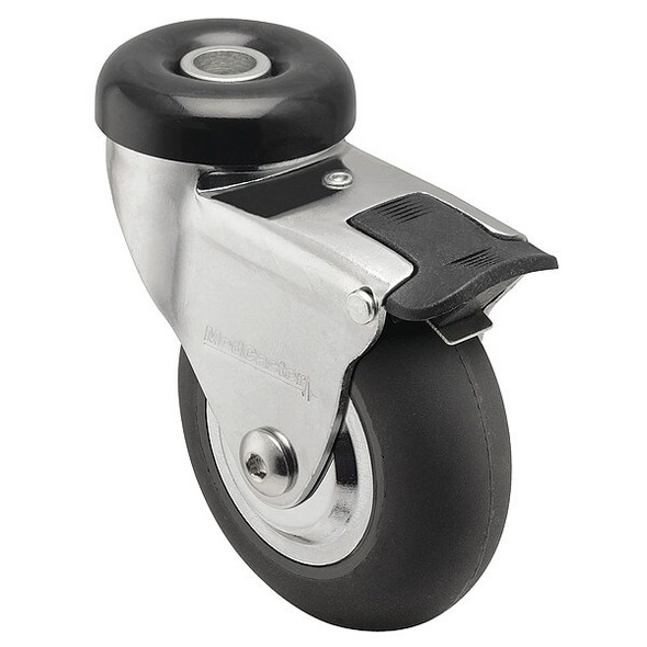 3" X 1" Non-Marking Neoprene Swivel Caster, Total Lock Brake, Loads Up To 175 lb