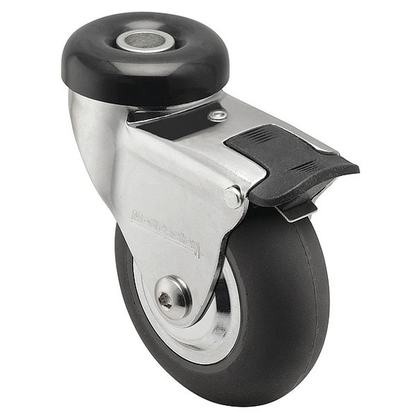 3" X 1" Non-Marking Neoprene Swivel Caster, Total Lock Brake, Loads Up To 175 lb