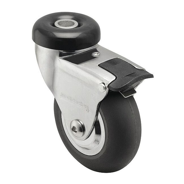 3" X 1" Non-Marking Neoprene Swivel Caster, Total Lock Brake, Loads Up To 175 lb