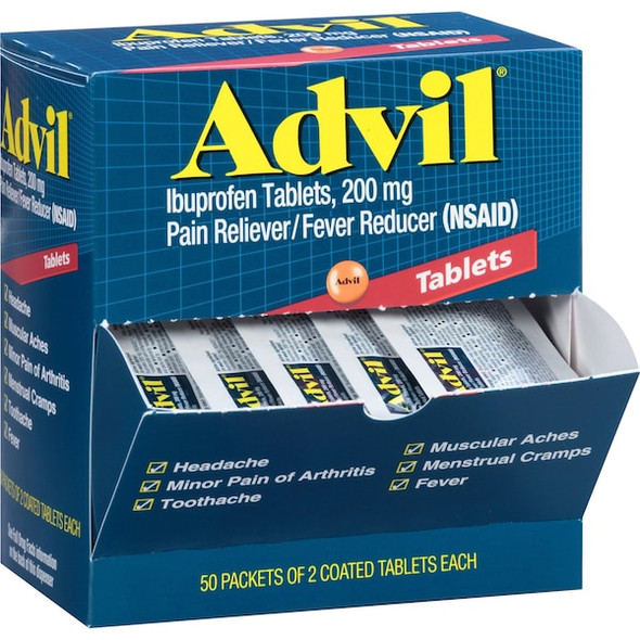 Advil Pain Relief,Tablet,200mg Size,PK100 40933