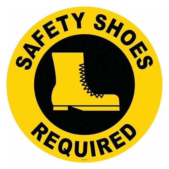Anti-Slip Floor Sign, 17 in H, 17 in W, Vinyl, Circle, English, FS-17-112
