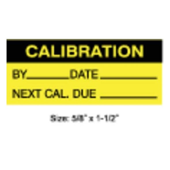 Stranco Calibration Label, ENG, Black/Yellow, PK350, TCF-22136 TCF-22136