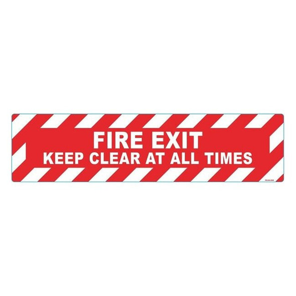 Floor Sign, 6 in H, 24 in W, Vinyl, Horizontal Rectangle, English, FS-624-906