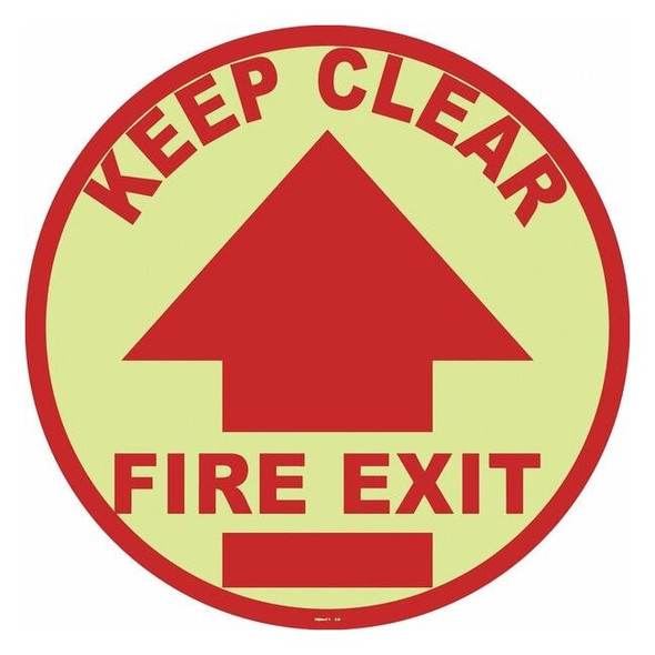 Floor Sign, 17 in H, 17 in W, Vinyl, Circle, English, FSG-17-704