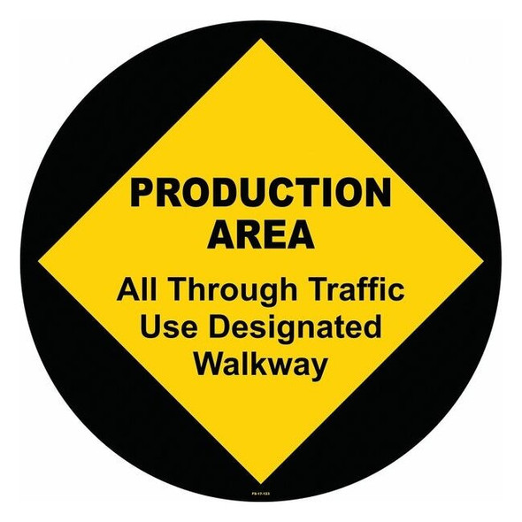 Floor Sign, 17 in H, 17 in W, Vinyl, Circle, English, FS-17-123