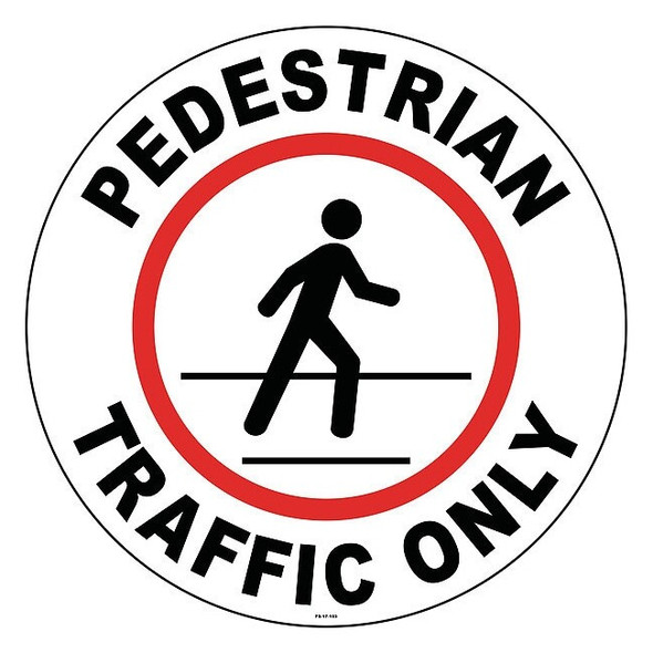 Floor Sign, 17 in H, 17 in W, Vinyl, Circle, English, FS-17-103