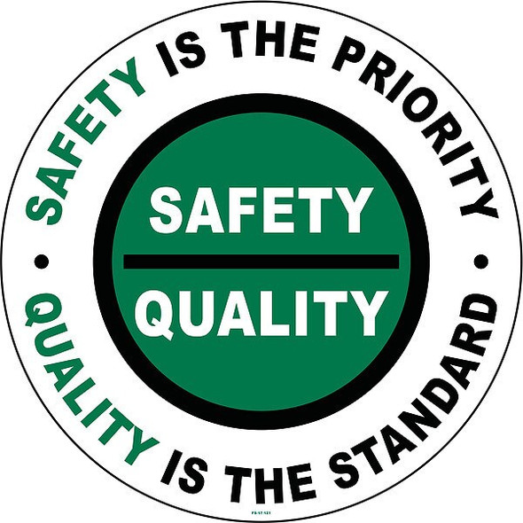 Anti-Slip Floor Sign, 17 in H, 17 in W, Vinyl, Circle, English, FS-17-121