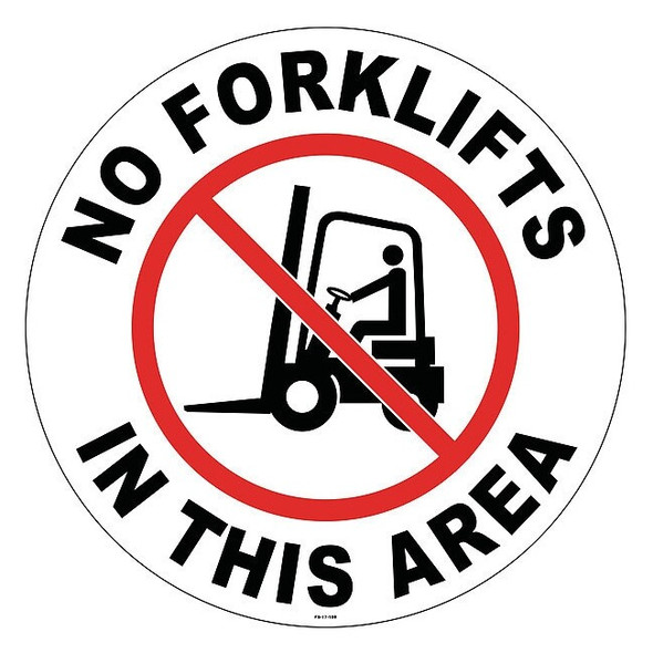 Anti-Slip Floor Sign, 17 in H, 17 in W, Vinyl, Circle, English, FS-17-108