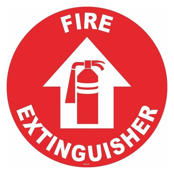 Floor Sign, 8 in H, 8 in W, Vinyl, Circle, English, FS-8-810,PK2