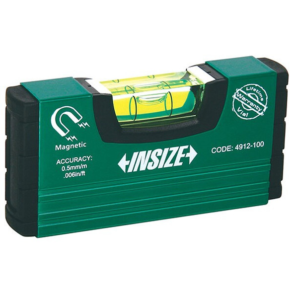 Insize Portable Level,25/32" W,4" L,Aluminum 4912-100