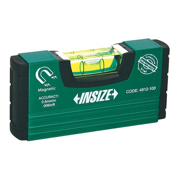 Insize Portable Level,25/32" W,4" L,Aluminum 4912-100
