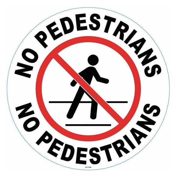 Anti-Slip Floor Sign, 17 in H, 17 in W, Vinyl, Circle, English, FS-17-606