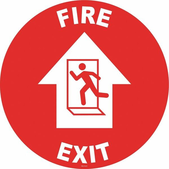 Floor Sign, 17 in H, 17 in W, Vinyl, Circle, English, FS-17-311