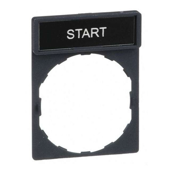 Schneider Electric LegendPlate,Start,White/Gray,Rectangular ZBY2303