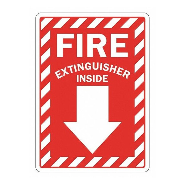 Fire Sign, 14 in Height, 10 in Width, Aluminum, Vertical Rectangle, English