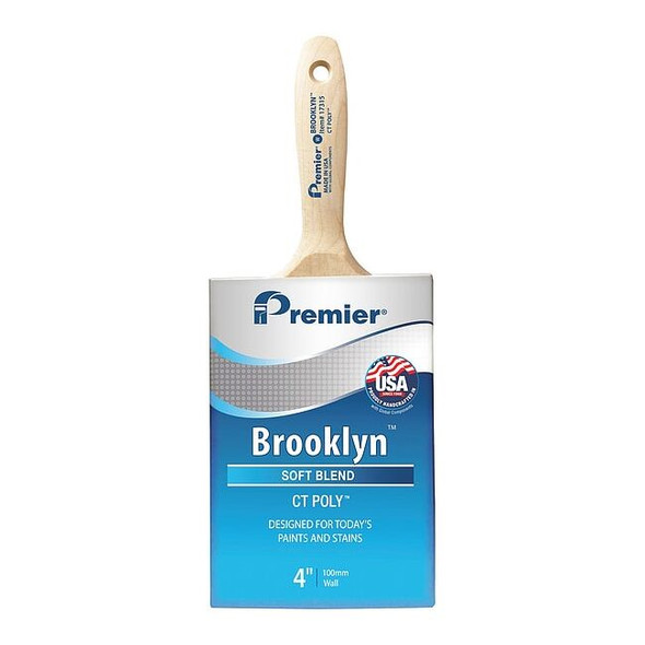 Premier 4" Wall Soft, Polyester Bristle, Paint Brush, Hardwood Handle 17315