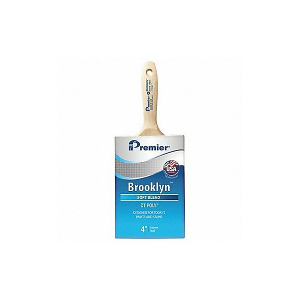 Premier 4" Wall Soft, Polyester Bristle, Paint Brush, Hardwood Handle 17315