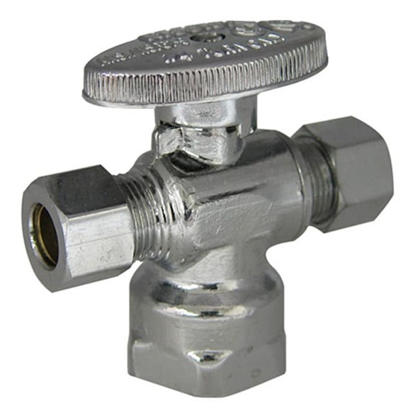 Kissler Water Supply Stop,Brass,1/4-Turn,1/2" AB88-9305