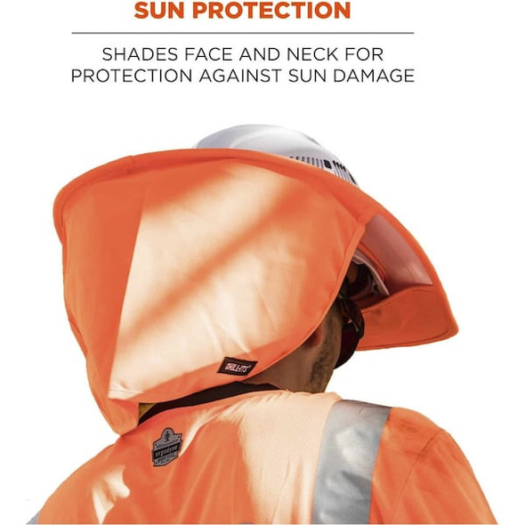 Ergodyne Visor with Neck Shade,Polyester,Orange 6660 Ergodyne Visor with Neck Shade,Polyester,Orange 6660