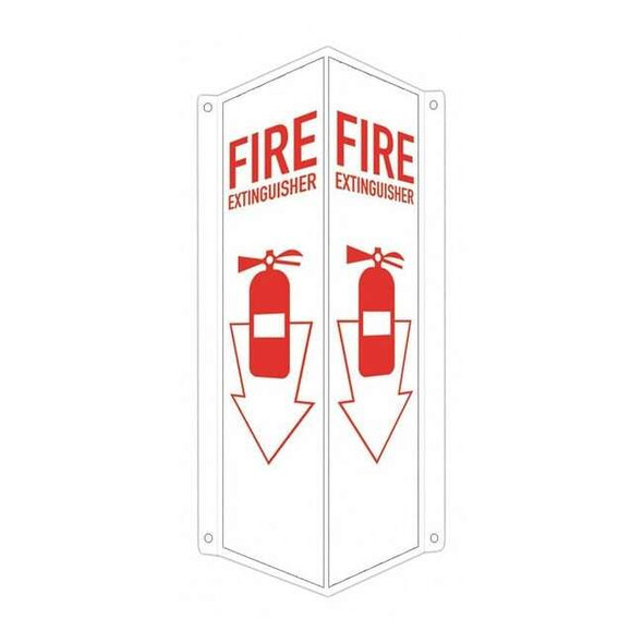 Lyle Fire Extinguisher Sign,18x8x3in,Aluminum LCVB-0043-NA_4x18