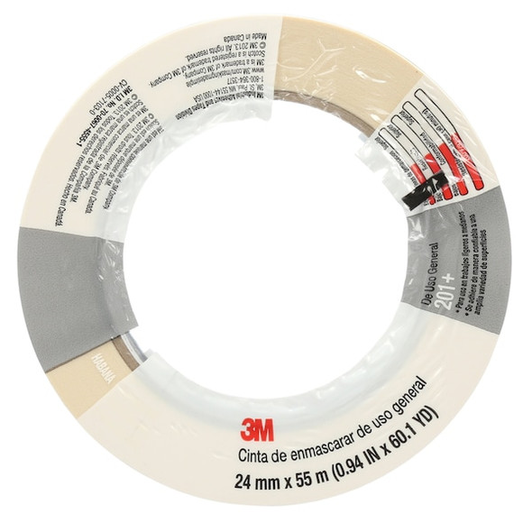 3m MaskingTape,CrepePaper,Tan,60ydL,1inW 201+ 3m MaskingTape,CrepePaper,Tan,60ydL,1inW 201+