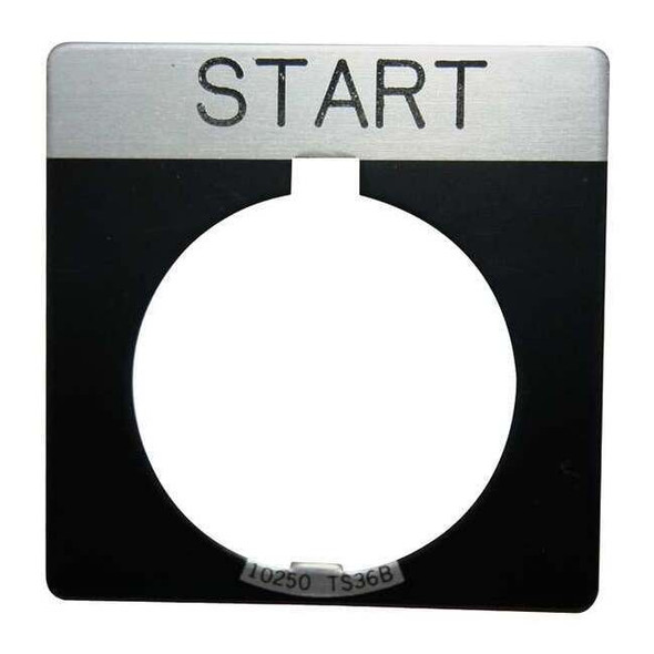 Eaton Cutler-Hammer Legend Plate,Square,Start,Black 10250TS33