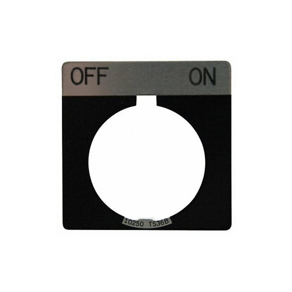 Eaton Cutler-Hammer Legend Plate,Square,Off On,Black 10250TS42