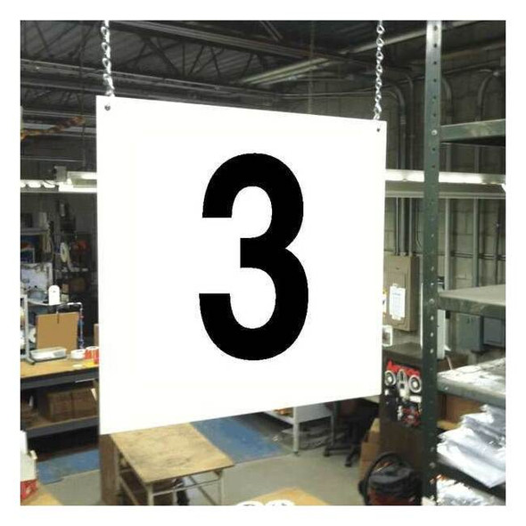 Stranco Hanging Aisle Sign, 12 in Height, 12 in Width, PVC Board HPS-FS1212-3